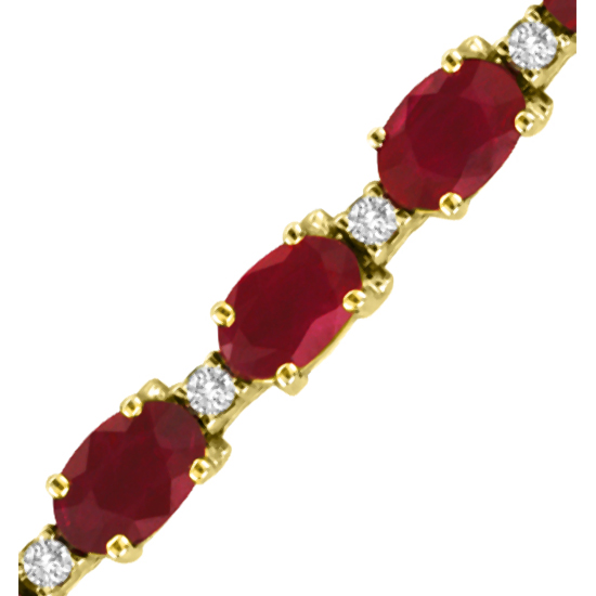 View 11.80ct tw Ruby and Diamond Bracelet set in 14k Gold
