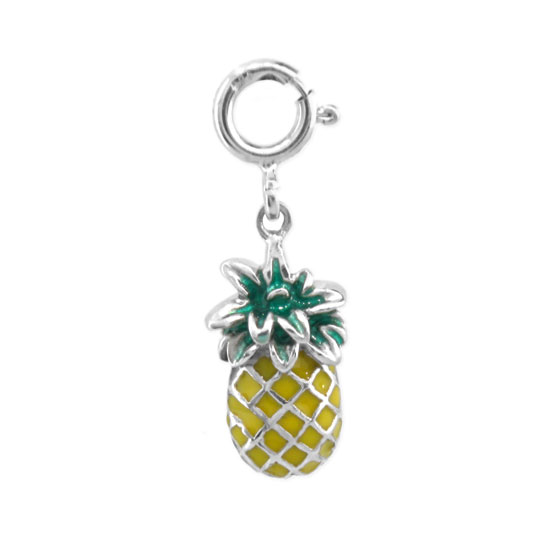 View Sterling Silver Enameled Pineapple Charm