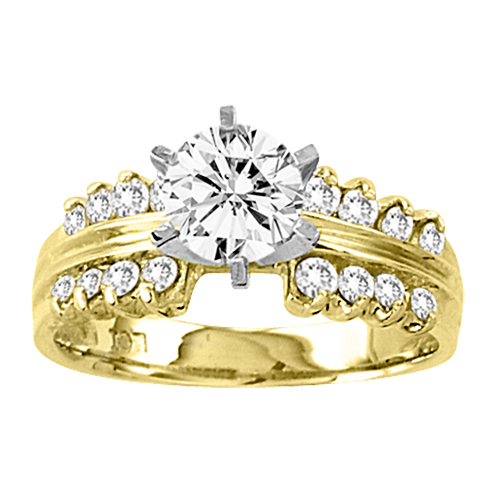 View 14k Gold Engagement Semi-Mount Ring with 0.40ct tw of Diamonds