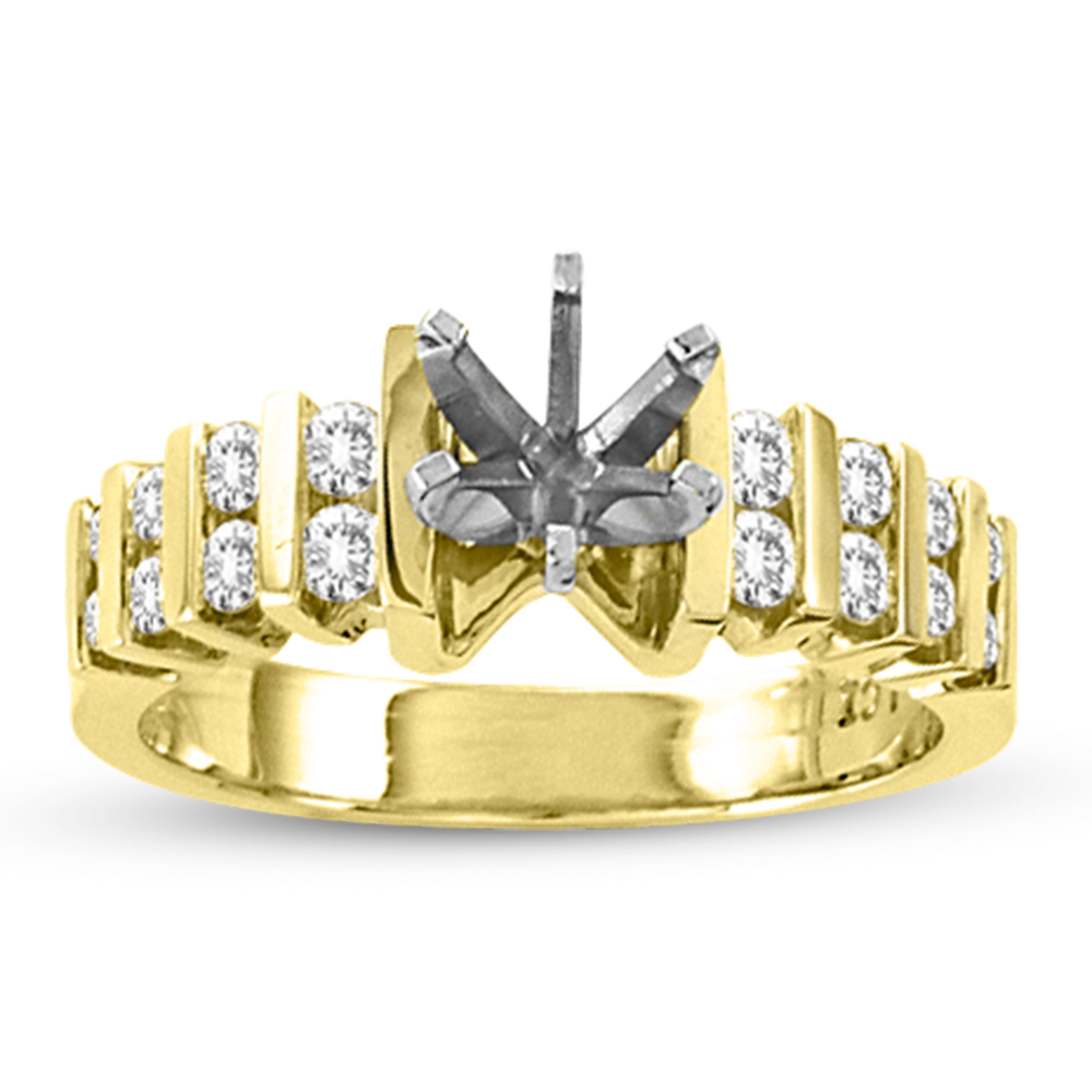 View 14k Gold Engagement Semi-Mount Ring with 0.40ct tw of Round Diamonds