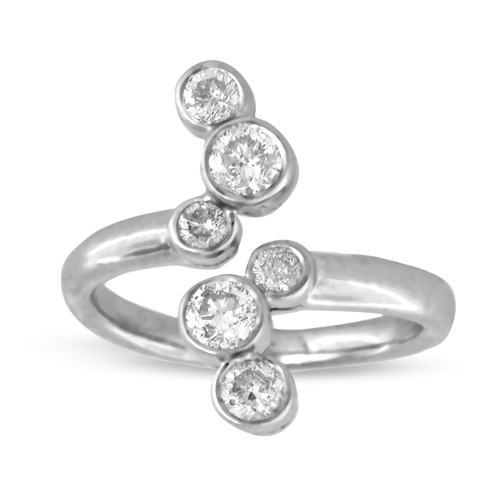 View 0.78ct tw Right Hand Contemporary Diamond Ring Set in 14k Gold
