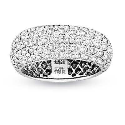 View 2.85ct tw 5 Row Diamonds Eternity Band Bridal Ring 14k Gold Micro Pave Set Band 