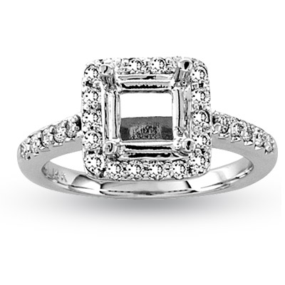 14k Gold Engagement Semi-Mount Ring with 0.50 ct tw of Round Diamonds