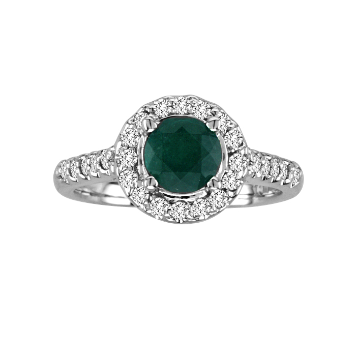 View 1.12ctw Emerald and Diamond Ring set in 14k Gold