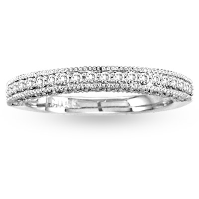 View 0.50ct tw Round Diamonds Antique Look Wedding Band 14k Gold Bridal Ring