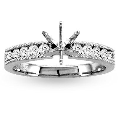 14k Gold Engagement Semi-Mount Ring with 0.33ct tw of Round Diamonds