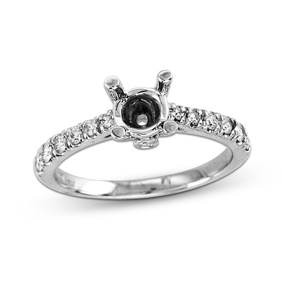 View 14k Gold Semi- Mount Engagement Ring with 0.25ct of Diamonds (can hold 0.50ct-0.75ct)