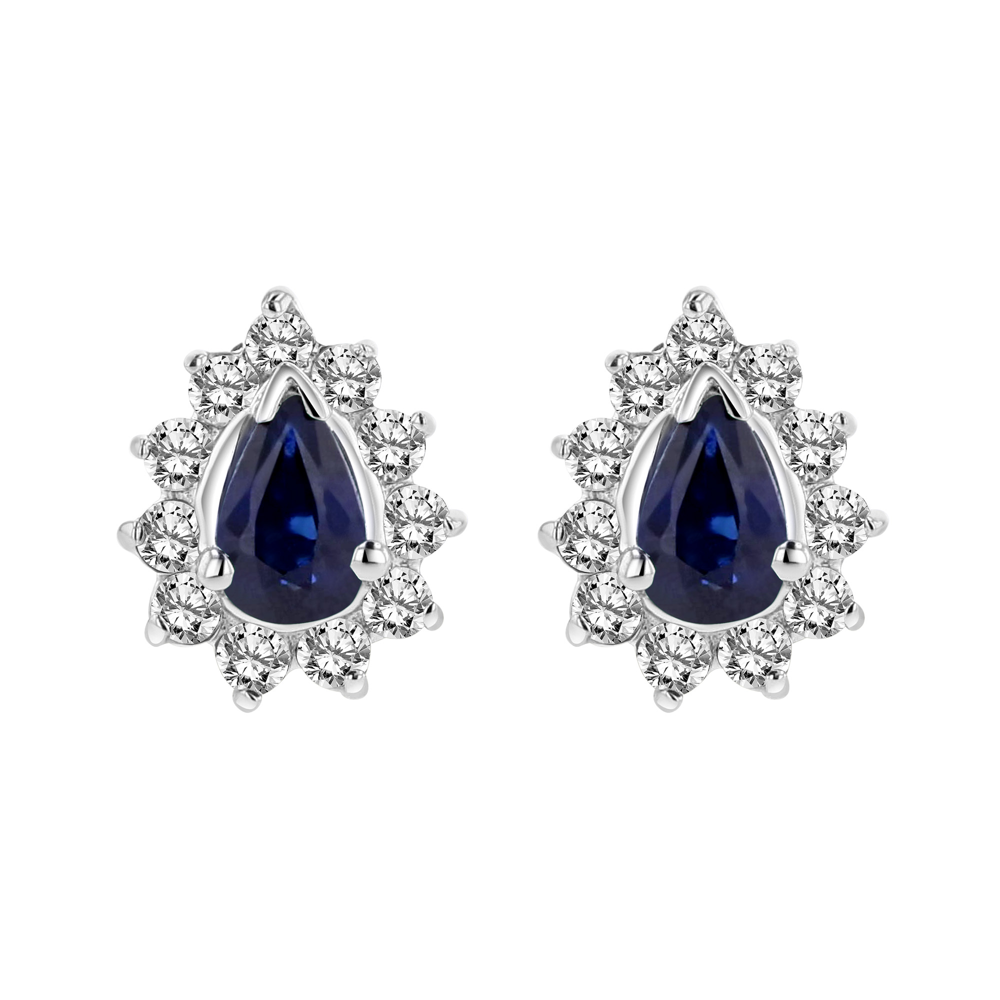 View 0.80cttw Diamond and Sapphire Earring in 14k Gold