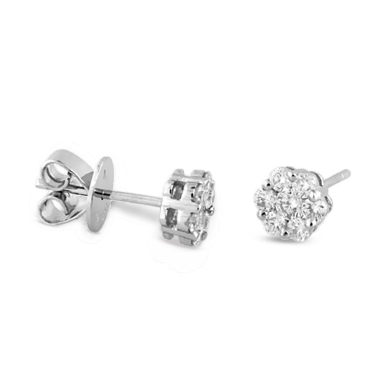 View 0.60ct tw Diamond Cluster Earring set in 18k White Gold