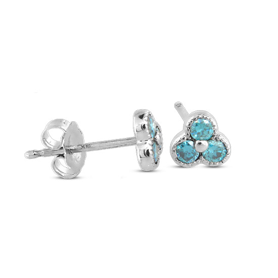 View 0.25cttw Blue Diamond Earrings set in 14k Gold