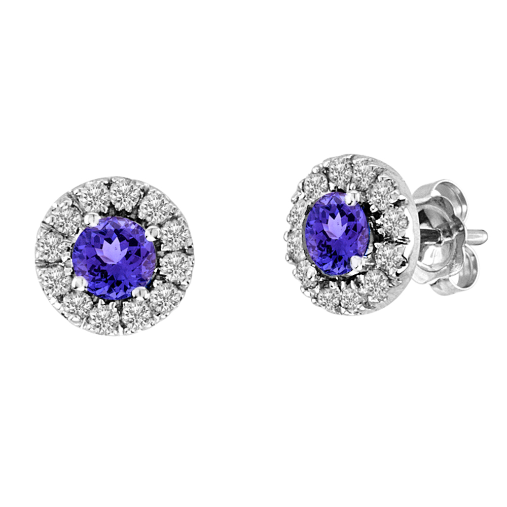 View 0.83cttw Diamond and Tanzanite Earring set in 14k 