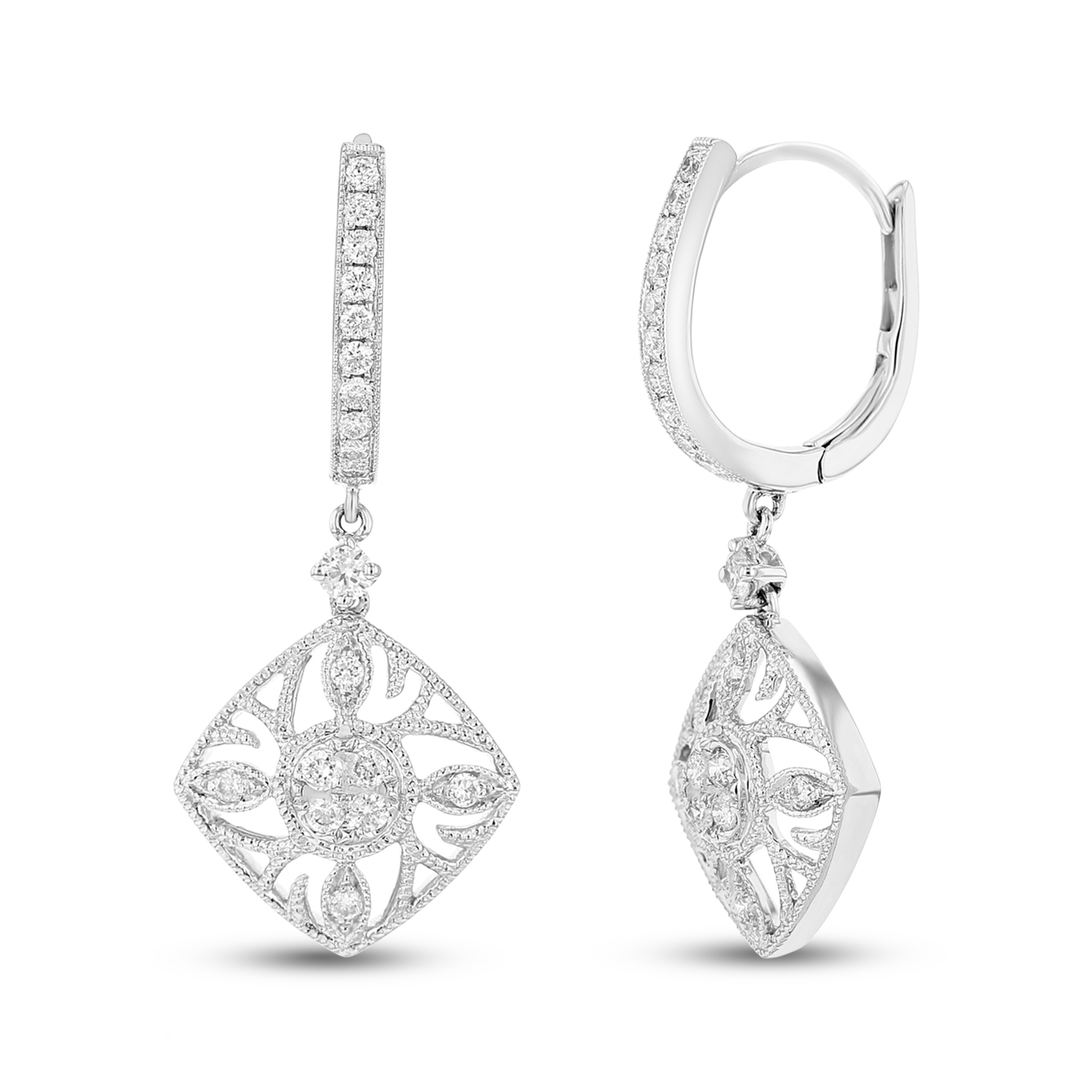 View 0.50ctw Diamonds Fashion Earrings in 18k White Gold