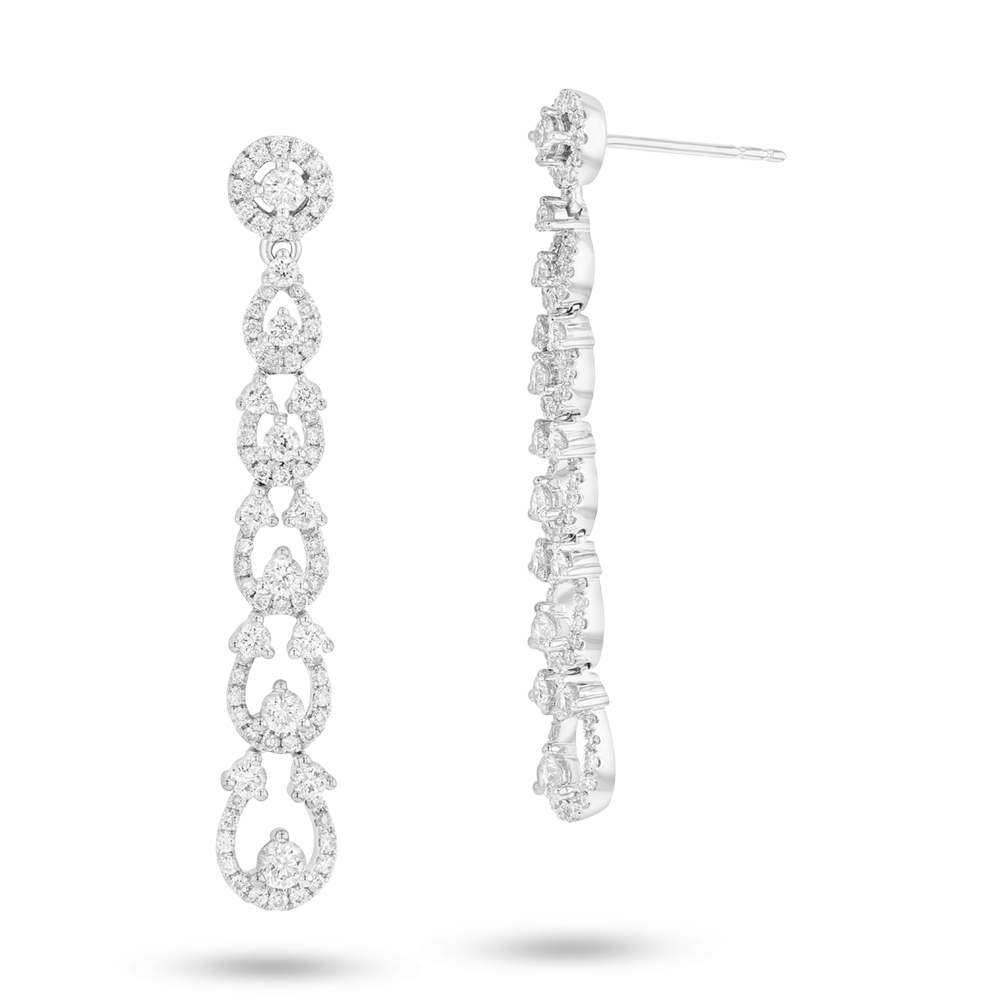 View 1.54ctw Diamond Fashion Dangling Earrings in 18k WG