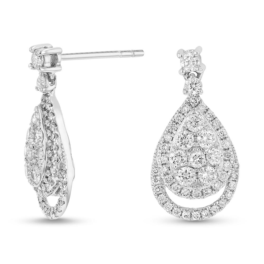 View 1.29ctw Diamond Fashion Earrings in 18k WG