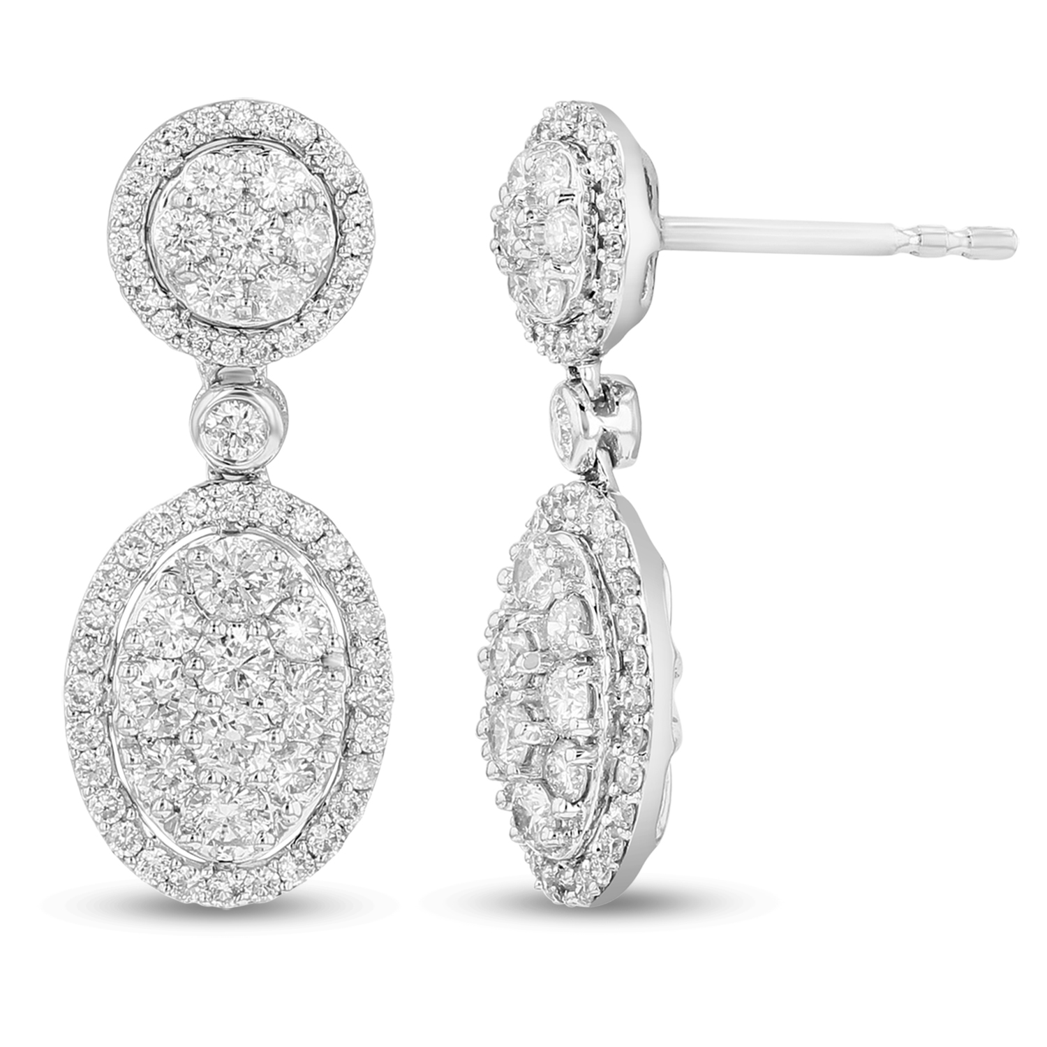 View 1.10ctw Diamond Earrings in 14k White Gold