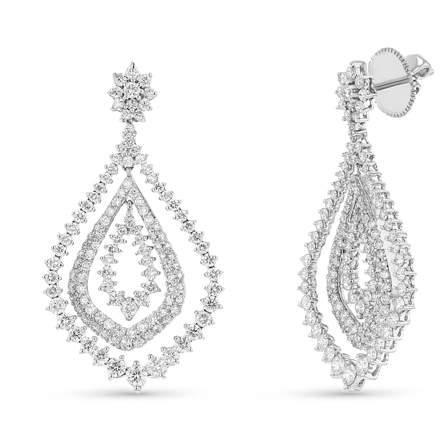 View 2.55ctw Diamond Fashion Earrings in 18k White Gold