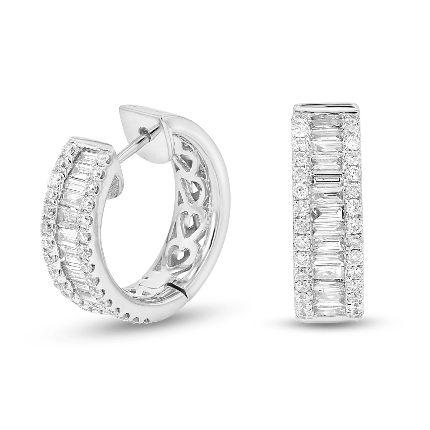 View 0.76ctw Diamond Hoop Earring in 18k White Gold