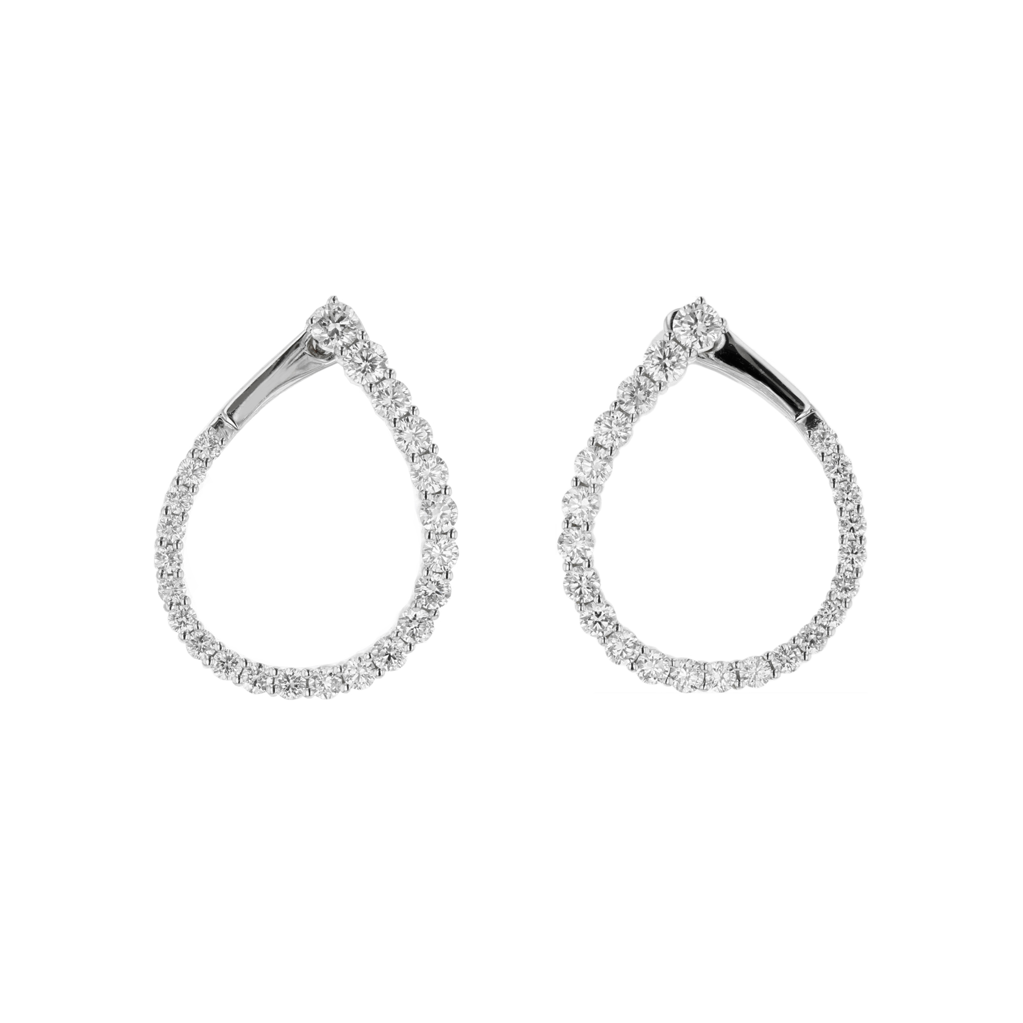 View 1.75ctw Diamond Hoop Earring in 18k White Gold