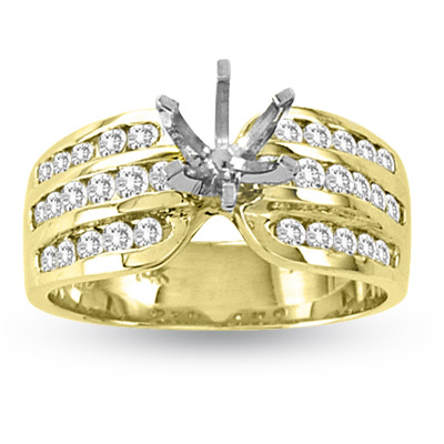 View 14k Gold Engagement Semi-Mount Ring with 0.75ct tw of Round Diamonds