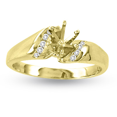 View 14k Gold Engagement Semi-Mount Ring with 0.11ct tw of Round Diamonds