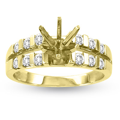 View 14k Gold Engagement Semi-Mount Ring with 0.45ct tw of Round Diamonds