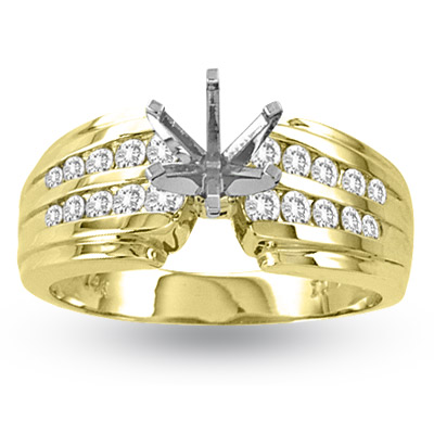 View 14k Gold Engagement Semi-Mount Ring with 0.50ct tw of Round Diamonds