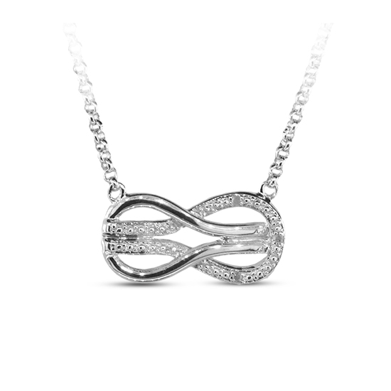 View 0.02cttw Diamond Accent Sterling Silver Infinity Necklace 