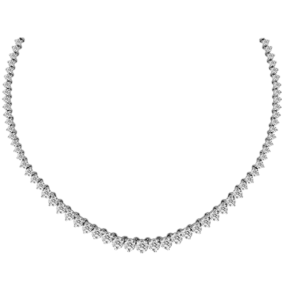 View 10.00cttw Diamond Graduate Tennis Necklace in 14k White Gold