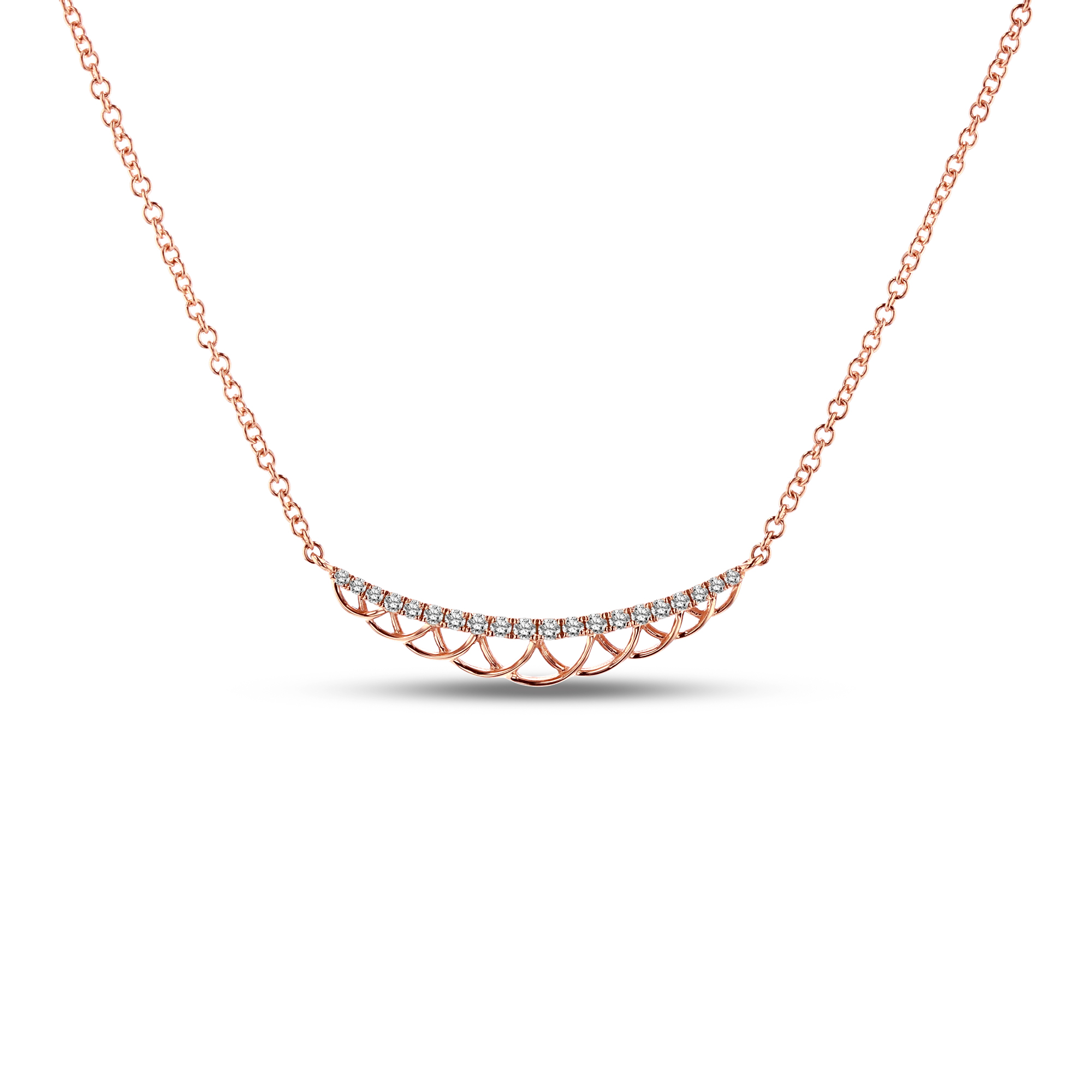 View 0.13ctw Diamond Fashion Necklace in 14k Rose Gold