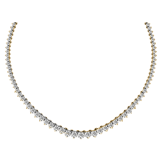 View 12.00 ctw Diamond Tennis Necklace in 14K Gold