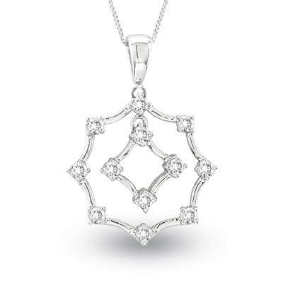 View 14k Gold Pendant with 0.60ct. of Diamonds Chain Included.