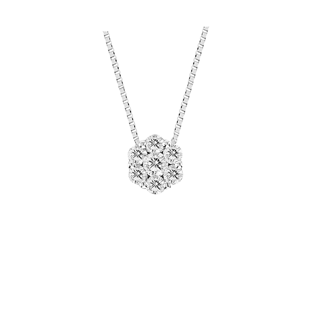 View 0.25cttw Diamond Cluster Pendant in 14k Gold