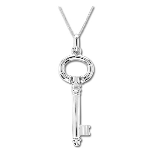 View 14K Gold Key Pendant With 16 Inch Chain