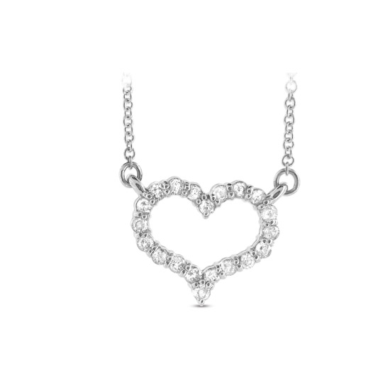 View 0.25cttw Diamond Heart Shape Pendant Shared Prong Setting 14k Gold With 16 Inch Chain