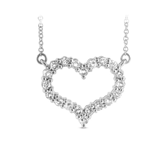 View 14k Gold Heart Pendant with 0.50cttw of Diamonds