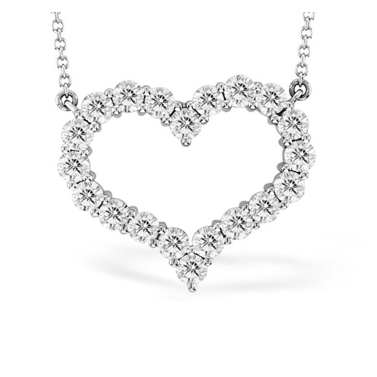 View 14k Gold Heart Pendant with 1.40cttw of Diamonds