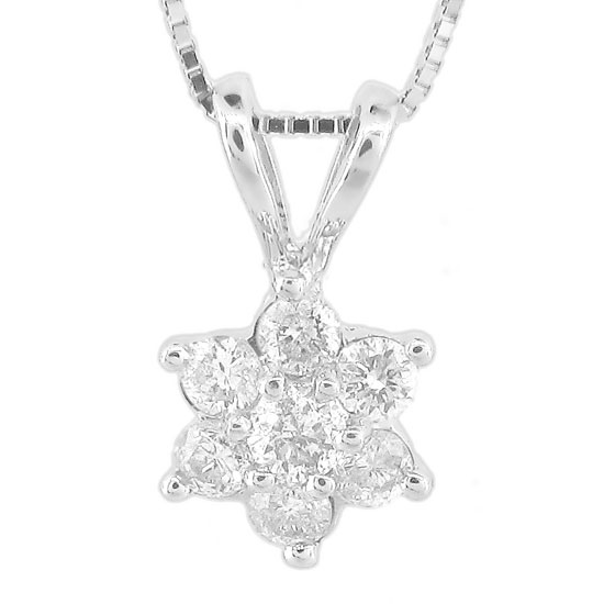 View 0.30ct tw Diamond Flower Cluster Pendant in 14k Gold