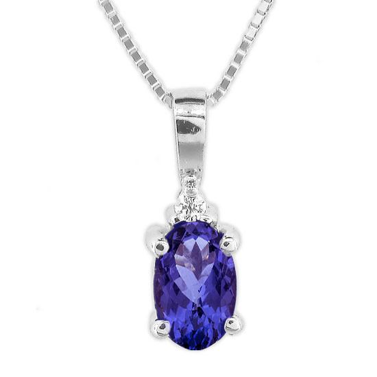 View 0.49cttw Tanzanite and Diamond Pendant set in 14k Gold