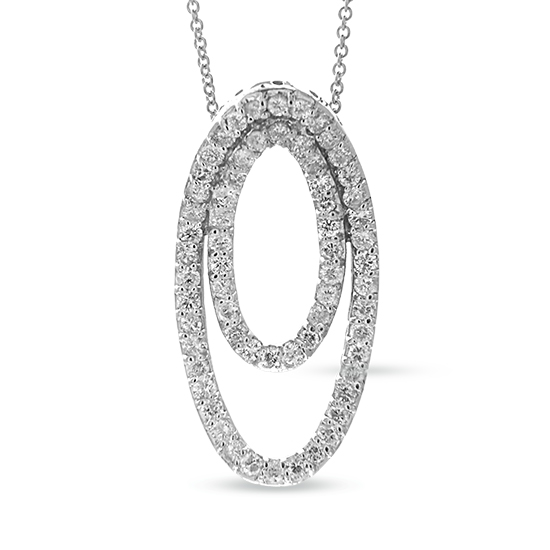 View 1.15cttw Diamond Double Oval Pendant in 14k Gold