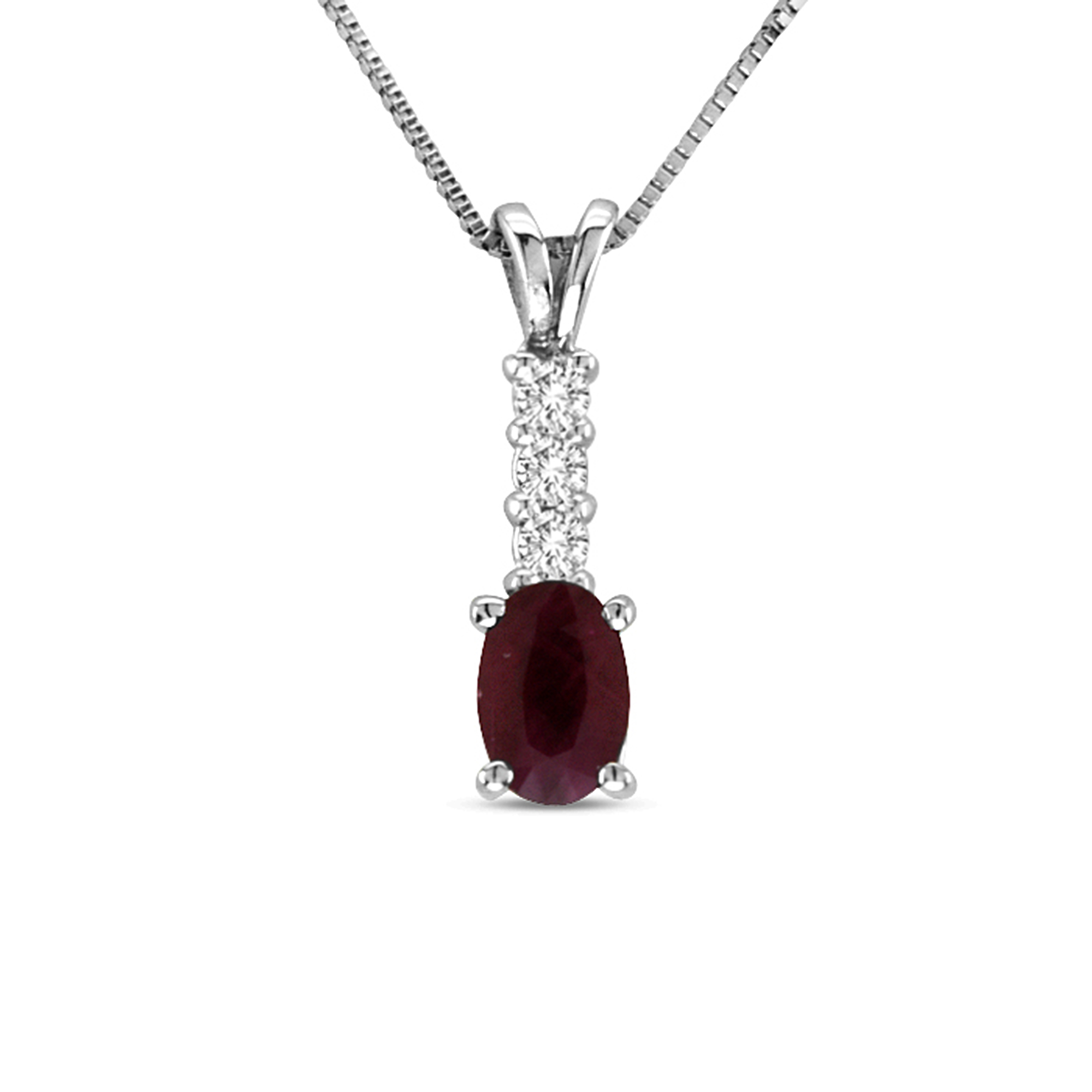 View 0.59cttw Ruby and Diamond Pendant in 14k Gold