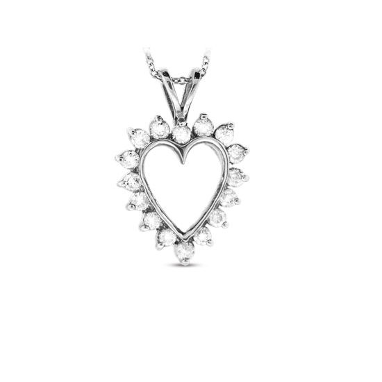 View 0.50cttw Diamond Heart Pendant set in 14k Gold