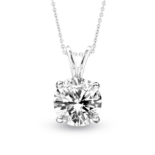 View 1.00ct Solitaire Pendant Set in 14k Gold I-I Quality Round Diamond