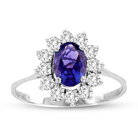 View 1.33cttw Tanzanite and Diamond Ring set in 14k Gold