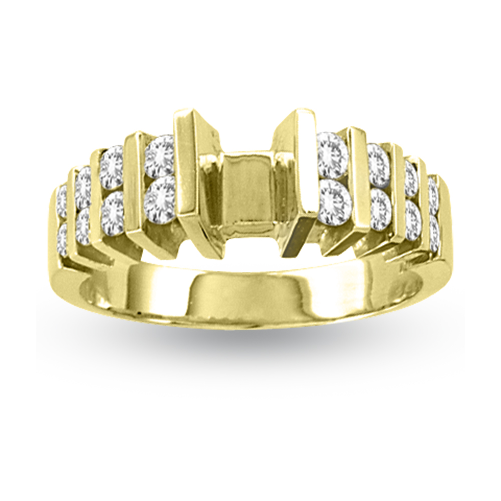 View 14k Gold Engagement Semi-Mount Ring with 0.56ct tw of Round Diamonds
