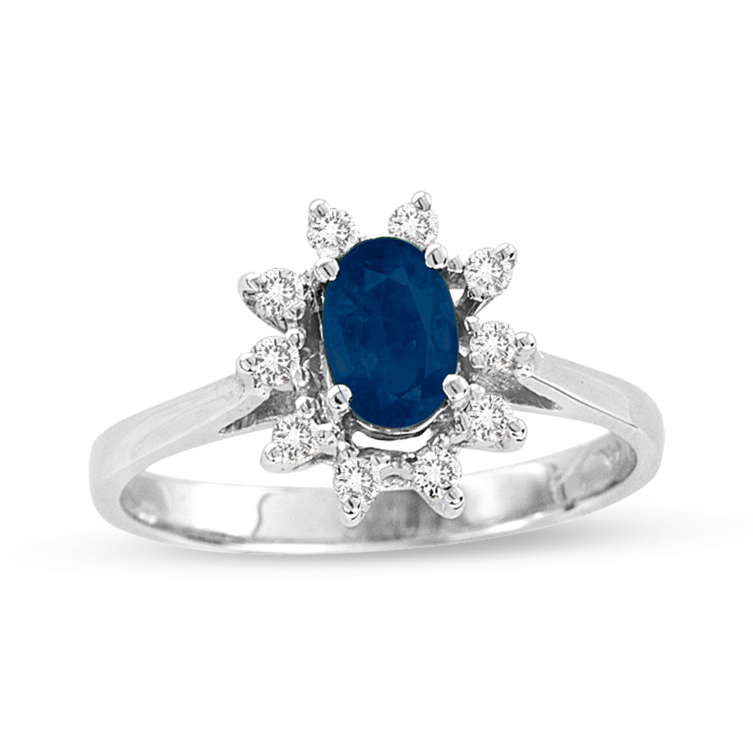 0.75ct tw Oval Sapphire and Diamond Ring in 14k Gold 