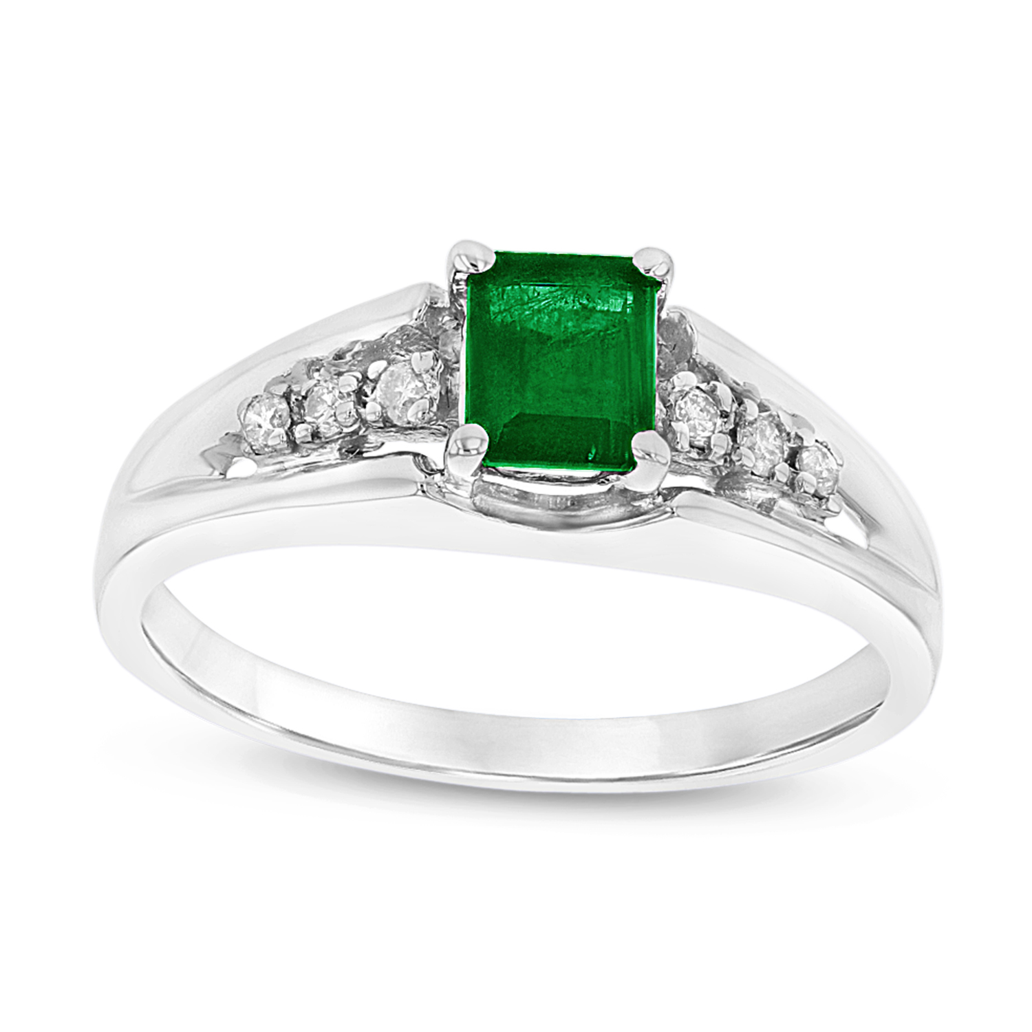 0.58cttw Emerald and Diamond Ring set in 14k Gold