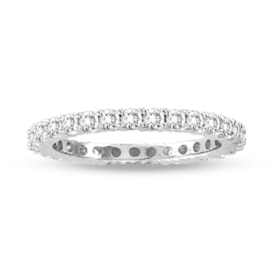 View 1.00ct tw Shared Prong All Around Eternity Band H-I SI Quality 14k Gold Bridal Ring Fit to Your Finger Size (R)