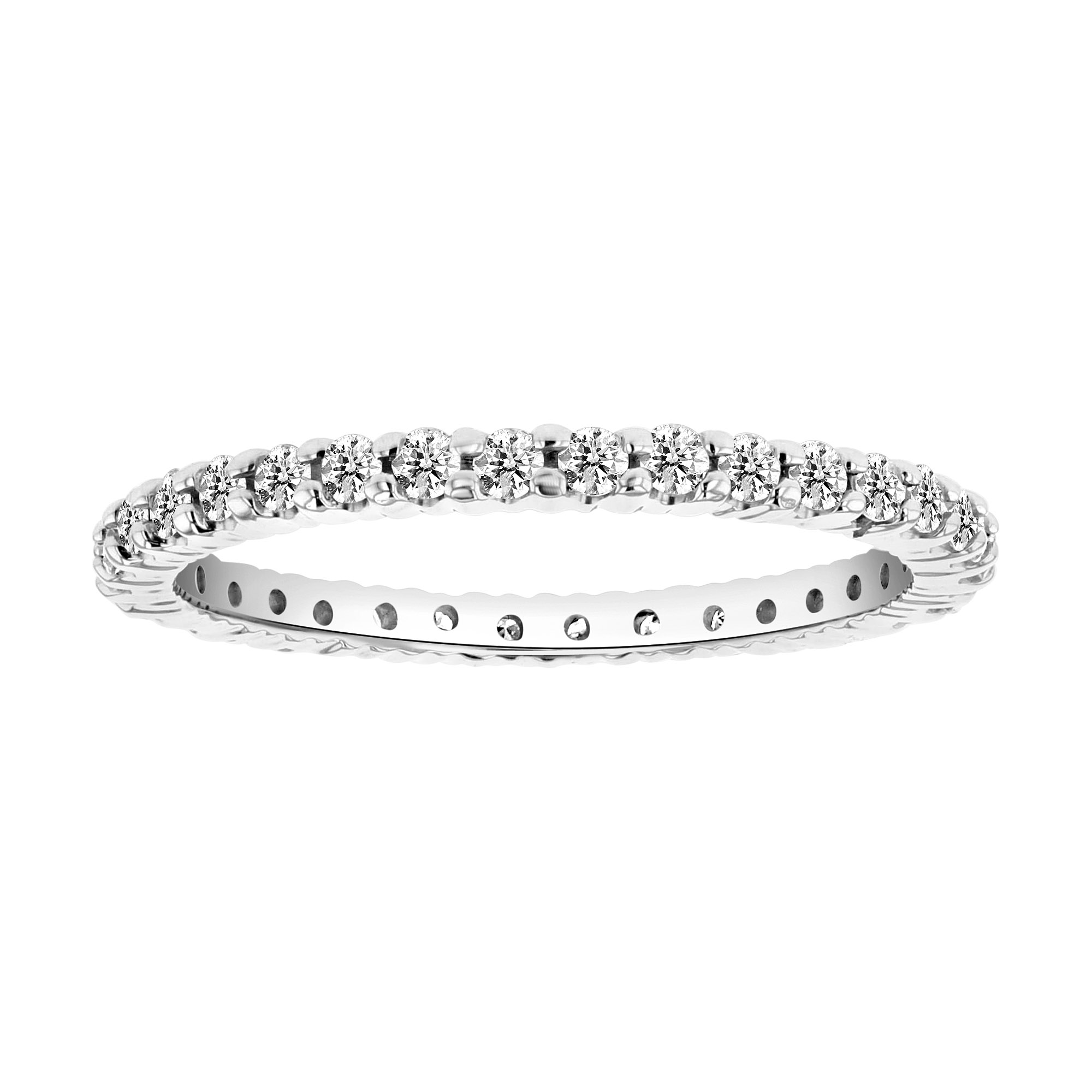 View 0.50ct tw Shared Prong All Around Eternity Band H-J I1 Quality 14k Gold Bridal Ring Fit to Your Finger Size (A) 