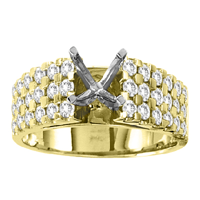 View 14k Gold Engagement Semi-Mount Ring with 0.90ct tw of Round Diamonds