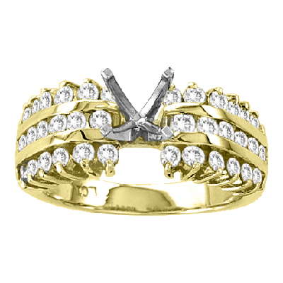 View 14k Gold Engagement Semi-Mount Ring with 1.05ct tw of Round Diamonds